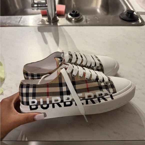 Burberry Checkered Canvas Sneakers - Picture 2 of 5